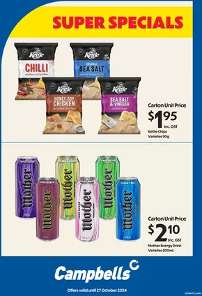 Groceries offers in Mackay QLD | Super Specials in Campbells | 14/10/2024 - 27/10/2024