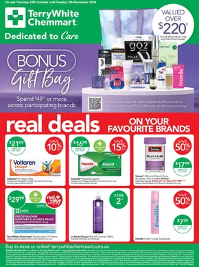 Health & Beauty offers | Real Deals On Your Favourite Brands in TerryWhite Chemmart | 24/10/2024 - 05/11/2024