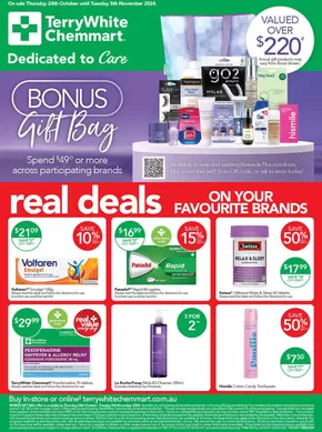 Health & Beauty offers in Albury NSW | Real Deals On Your Favourite Brands in TerryWhite Chemmart | 24/10/2024 - 05/11/2024