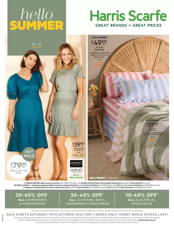 Harris Scarfe catalogue in Shepparton VIC | Hello Summer | 19/10/2024 - 02/11/2024