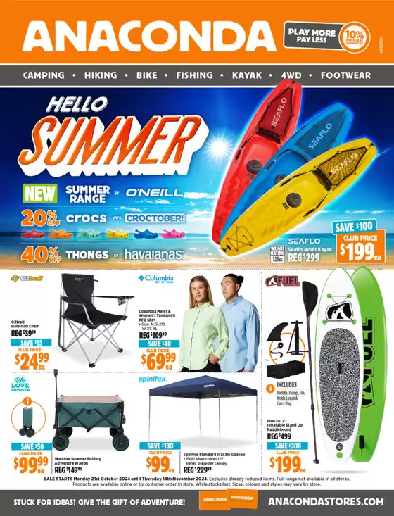 Anaconda catalogue in Adelaide SA | Hello Summer | 21/10/2024 - 14/11/2024