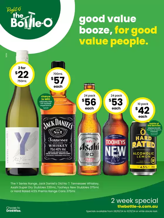 The Bottle-O catalogue in Blacktown NSW | Good Value Booze, For Good Value People 28/10 | 28/10/2024 - 10/11/2024