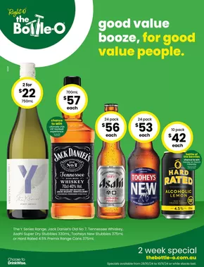 The Bottle-O catalogue in Taree NSW | Good Value Booze, For Good Value People 28/10 | 28/10/2024 - 10/11/2024