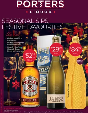 Groceries offers in Ellenbrook WA | Seasonal Sips, Festive Favourites in Porters | 30/10/2024 - 26/11/2024