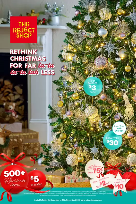 The Reject Shop catalogue in Brisbane QLD | Rethink Christmas For Far La-La-Less | 01/11/2024 - 26/11/2024