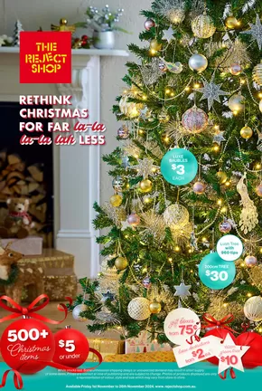 Department Stores offers in Bunbury WA | Rethink Christmas For Far La-La-Less in The Reject Shop | 01/11/2024 - 26/11/2024