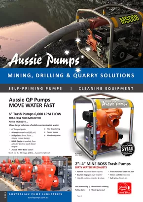 Aussie Pumps catalogue in Penola SA | Mining Quarry Solutions | 28/10/2024 - 31/12/2025