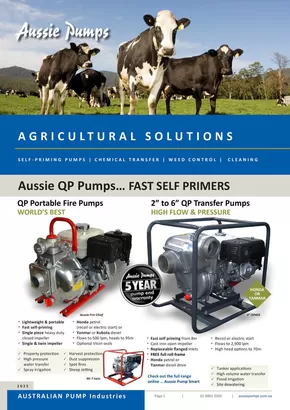 Aussie Pumps catalogue in Penola SA | Agricultural Solutions | 28/10/2024 - 31/12/2025