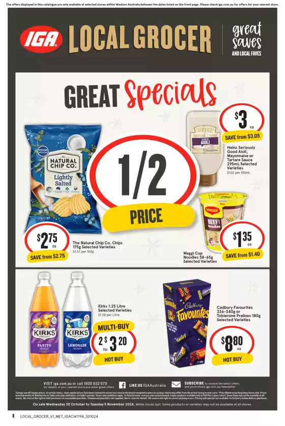 IGA catalogue in Bedford WA | IGA 30/10 | 30/10/2024 - 05/11/2024