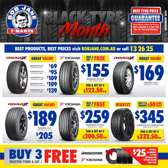 Bob Jane T-Marts catalogue in Campbelltown NSW | Black Tyre Month | 01/11/2024 - 30/11/2024