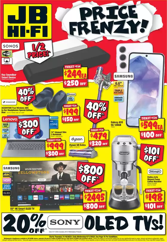 JB Hi Fi catalogue in Hobart TAS | Price Frenzy! | 31/10/2024 - 06/11/2024