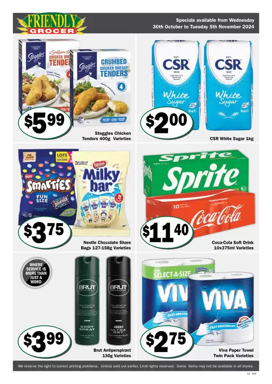 Friendly Grocer catalogue in Mackay QLD | Just around the corner | 30/10/2024 - 05/11/2024