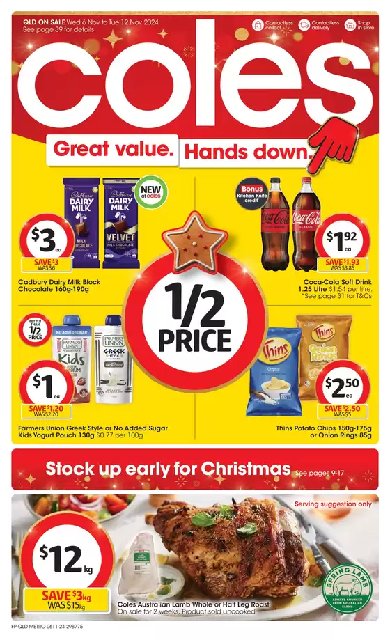 Coles catalogue in Brisbane QLD | Great Value. Hands Down. - 6th November | 06/11/2024 - 12/11/2024