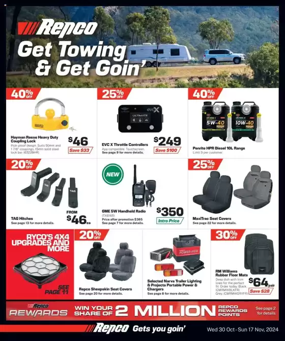 Repco catalogue in Ivanhoe NSW | Get Towing & Get Goin' | 31/10/2024 - 17/11/2024