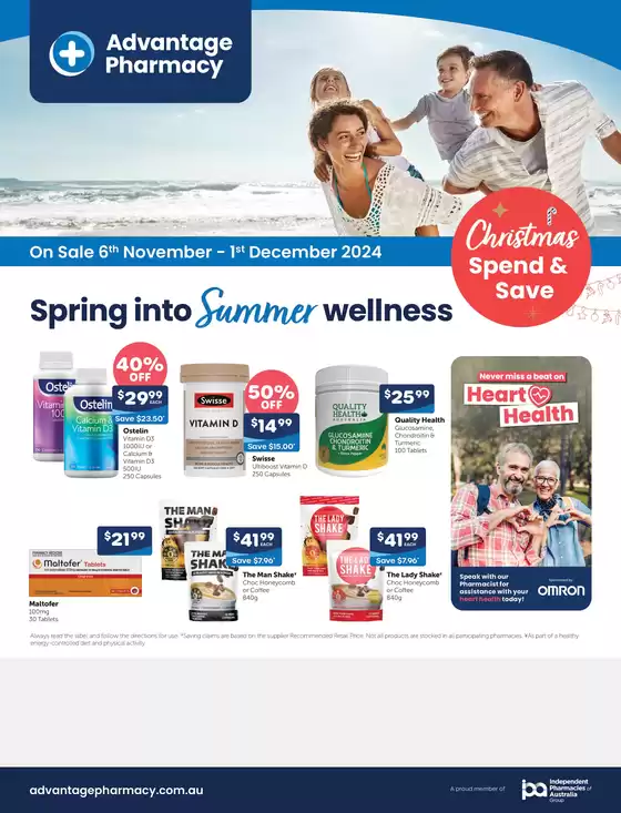 Advantage Pharmacy catalogue in Penguin TAS | Spring Into Summer Wellness | 06/11/2024 - 01/12/2024