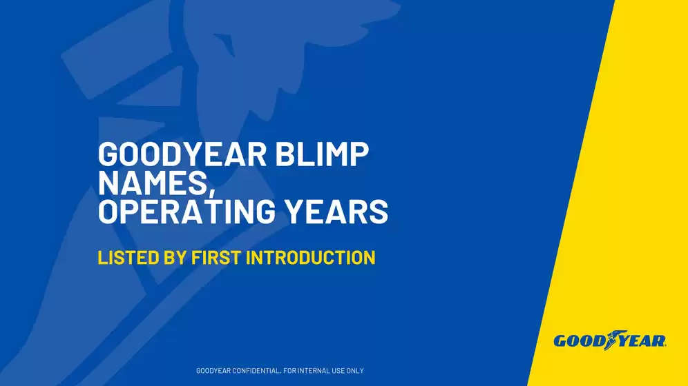 Goodyear catalogue | Goodyear Blimp Names, Operating Years | 06/01/2025 - 31/12/2025