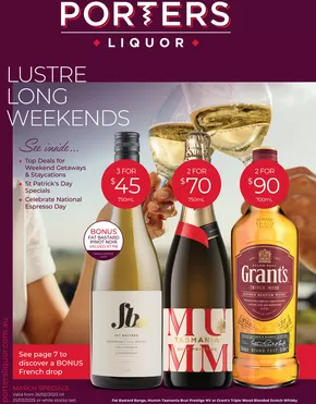 Porters catalogue in Liverpool NSW | Lustre Long Weekends. | 26/02/2025 - 25/03/2025
