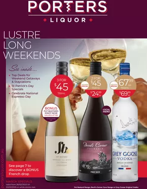 Porters catalogue in Longford TAS | Lustre Long Weekends. | 26/02/2025 - 25/03/2025