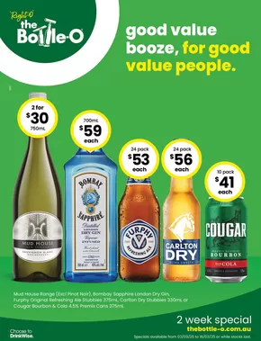 The Bottle-O catalogue in Benalla VIC | Good Value Booze, For Good Value People 03/03 | 03/03/2025 - 16/03/2025