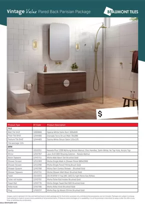 Hardware & Auto offers in Adelaide SA | Vintage Value Pared Back Parisian Packages in Beaumont Tiles | 27/02/2025 - 27/03/2025
