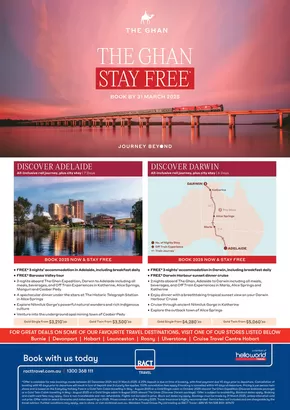 RACT catalogue | The Ghan in 2025 | 03/03/2025 - 31/03/2025