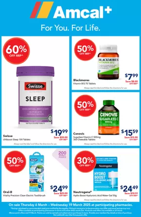 Health & Beauty offers in Sale VIC | For You. For Life. in Amcal | 06/03/2025 - 19/03/2025