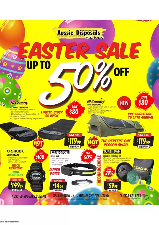 Aussie Disposals catalogue in Stonnington VIC | Easter Sale | 24/03/2025 - 27/04/2025