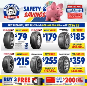Bob Jane T-Marts catalogue in Moonee Valley VIC | Safety & Savings | 01/04/2025 - 30/04/2025