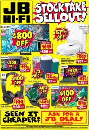 Electronics & Office offers in Boroondara VIC | Stocktake Sellout! in JB Hi Fi | 27/03/2025 - 02/04/2025