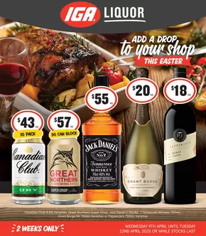 Groceries offers in Shellharbour NSW | Add A Drop To Your Shop This Easter in IGA Liquor | 09/04/2025 - 22/04/2025