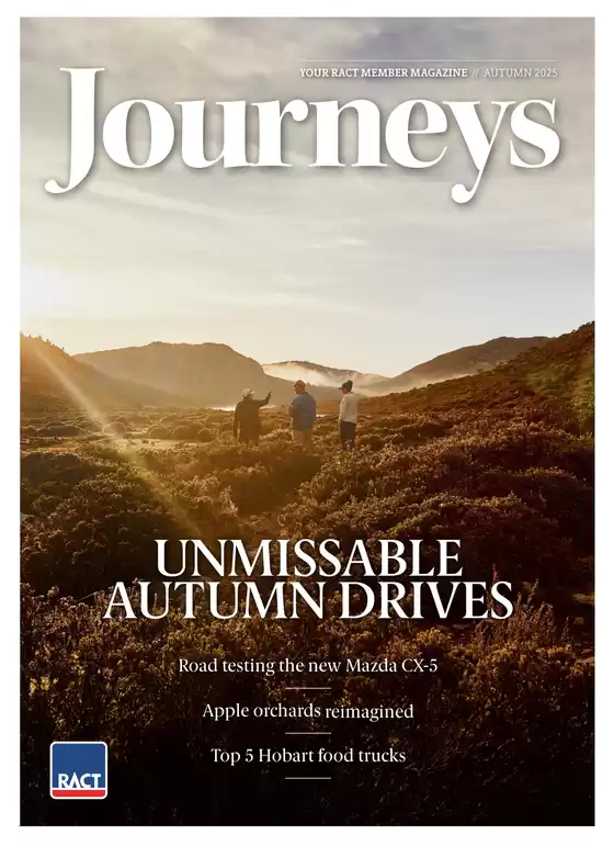 RACT catalogue in Launceston TAS | Journeys Autumn 2025 | 01/04/2025 - 31/05/2025