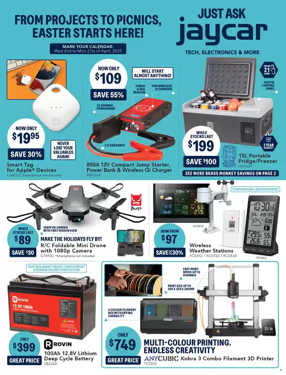 Jaycar Electronics catalogue in Hobart TAS | Easter Starts Here | 02/04/2025 - 21/04/2025