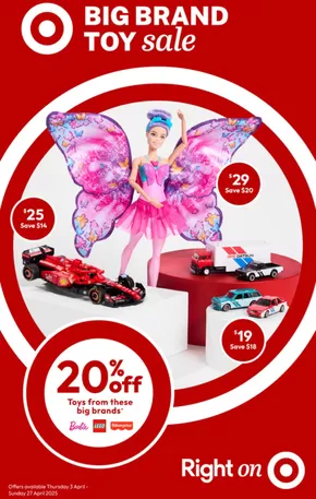 Department Stores offers in Enfield VIC | Big Brand Toy Sale in Target | 03/04/2025 - 27/04/2025