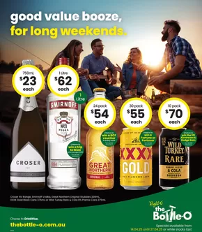 Groceries offers in Shellharbour NSW | Good Value Booze, For Long Weekends. in The Bottle-O | 14/04/2025 - 27/04/2025