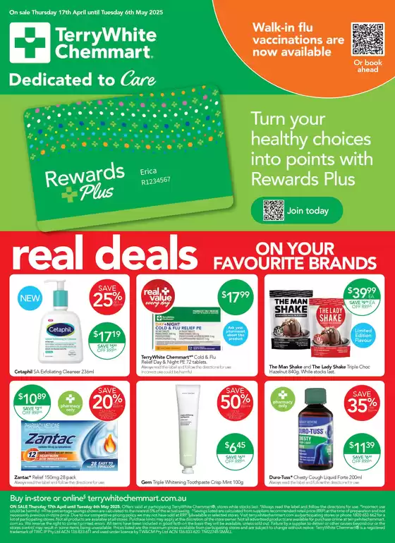 TerryWhite Chemmart catalogue in Broadway NSW | Real Deals on your Favourite Brands | 17/04/2025 - 06/05/2025