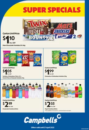 Groceries offers in Geelong VIC | Super Specials in Campbells | 14/04/2025 - 27/04/2025