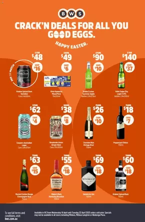 Liquor offers in Glen Eira VIC | Weekly Specials in BWS | 16/04/2025 - 22/04/2025