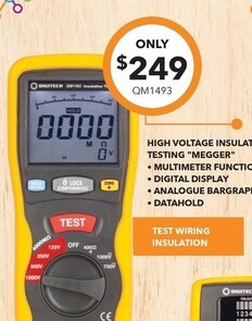High Voltage Insulation Testing "Megger" offers at $249 in Jaycar Electronics
