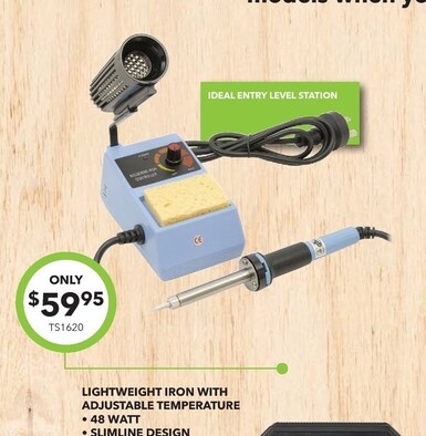 Lightweight Iron With Adjustable Temperature offers at $59.95 in Jaycar Electronics