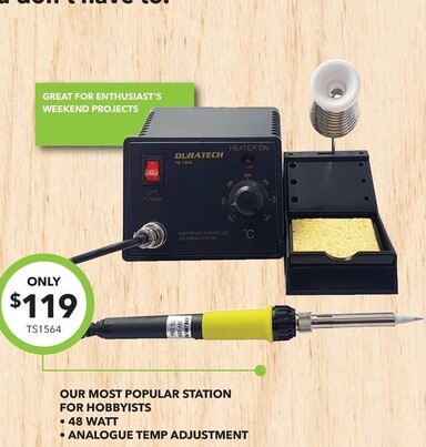 Our Most Popular Station For Hobbyists offers at $119 in Jaycar Electronics