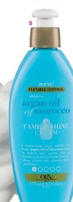 Ogx Shine+ Argan Oil Of Morocco Tame & Shine Cream 177ml offers at $25.99 in Priceline