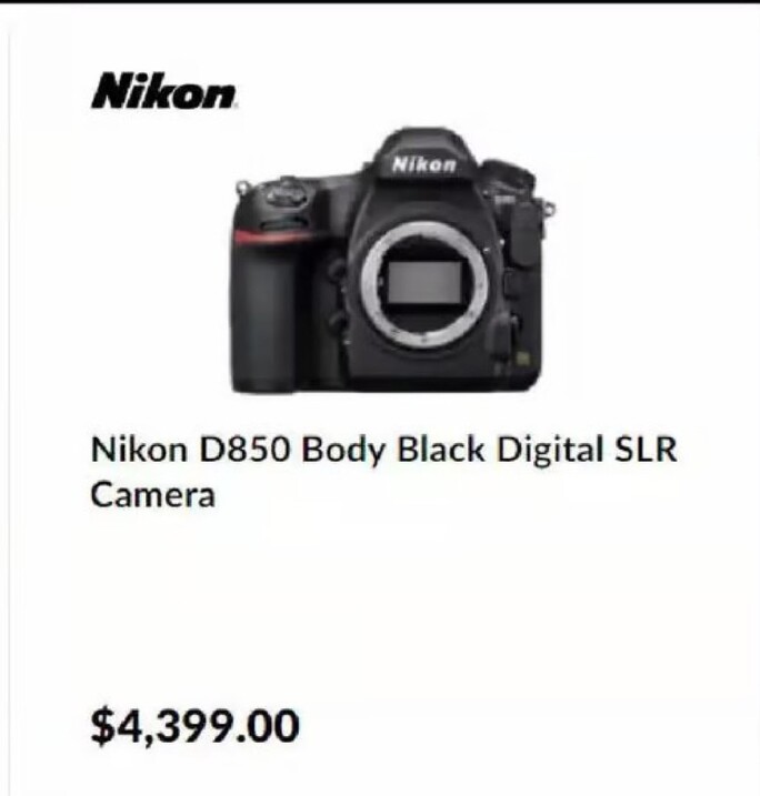 Nikon D850 Body Black Digital SLR Camera offers at $4399 in Camera House