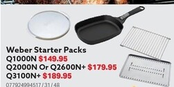 Weber Starter Packs Q1000n offers at $149.95 in Mitre 10