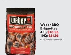 Weber Bbq Briquettes 4kg offers at $10.95 in Mitre 10