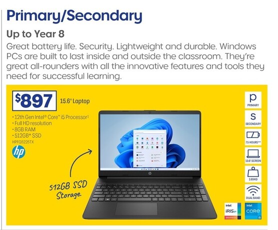 HP 15.6" Laptop offers at $897 in Officeworks