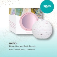 Natio Rose Garden Bath Bomb offers at $9.95 in Malouf Pharmacies