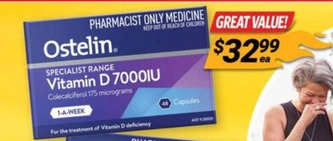 1-a-week Vitamin D 7000iu Capsules 48 Pack offers at $32.99 in Cincotta Chemist