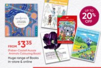 Huge Range Of Books offers at $3.35 in Eckersley's Art & Craft