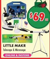 Little Makr Telescope & Microscope offers at $69 in Lincraft