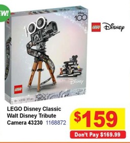 Lego Disney Classic Walt Disney Tribute Camera 43230 offers at $159 in Mr Toys Toyworld
